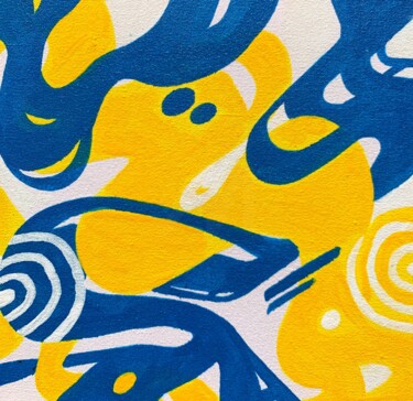 Ζωγραφική με τίτλο "Jokes but stay cool" από Maliki Maliki, Αυθεντικά έργα τέχνης, Ακρυλικό