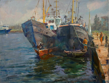 "Sunny Harbor Mornin…" başlıklı Tablo Artem Bilobrovskyi tarafından, Orijinal sanat, Petrol