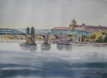 "The Andreevsky Brid…" başlıklı Tablo Elena Gaivoronskaia tarafından, Orijinal sanat, Suluboya