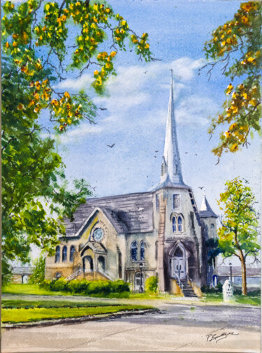 "First Presbyterian…" başlıklı Tablo Paula Bridges tarafından, Orijinal sanat, Suluboya Diğer sert panel üzerine monte edilm…