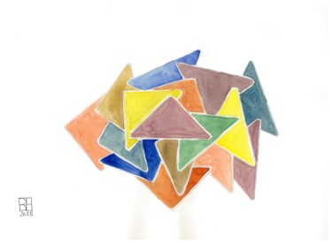 Malerei mit dem Titel "Carnet été 2025 031" von François Rigler, Original-Kunstwerk, Aquarell