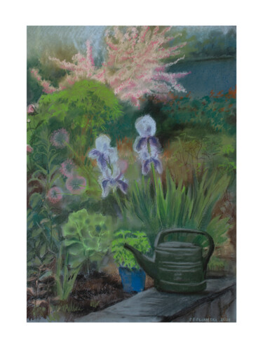 "Irises in the garden" başlıklı Resim Iryna Cheplianska tarafından, Orijinal sanat, Pastel