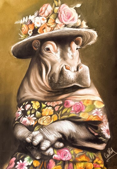 "mme HIPPO" başlıklı Resim Cathy tarafından, Orijinal sanat, Pastel