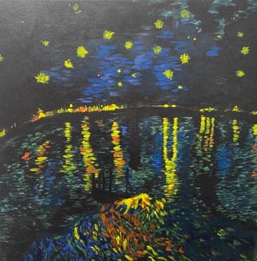 Peinture intitulée "Nuit Étoilée numéro…" par A, Œuvre d'art originale, Acrylique