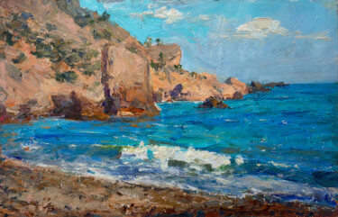 "Seascape with Turqu…" başlıklı Tablo Artem Bilobrovskyi tarafından, Orijinal sanat, Petrol Ahşap Sedye çerçevesi üzerine mo…
