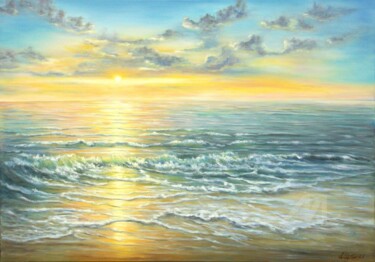 Malerei mit dem Titel "Ocean mood 2" von Ludmilla Ukrow, Original-Kunstwerk, Öl Auf Keilrahmen aus Holz montiert