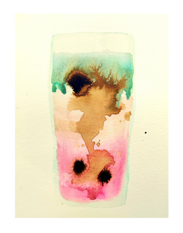 Painting titled "verre 4" by Val_, Original Artwork, Watercolor