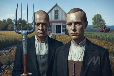 "New American Gothic" başlıklı Dijital Sanat Farouk Ferrah tarafından, Orijinal sanat, AI tarafından oluşturulan görüntü