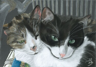 "Matisse et Félix" başlıklı Tablo Philippe Moncada tarafından, Orijinal sanat, Pastel Karton üzerine monte edilmiş