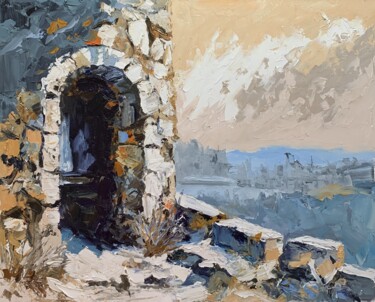 Painting titled "Forgotten View. Thi…" by Vita Schagen, Original Artwork, Oil Mounted on Wood Stretcher frame