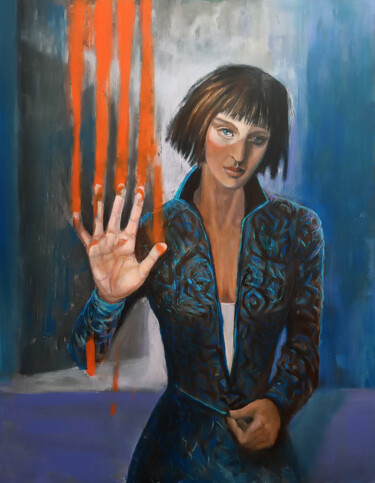 Malarstwo zatytułowany „Dotyk koloru” autorstwa Maria Kucia-Albin, Oryginalna praca, Akryl Zamontowany na Drewniana rama nos…