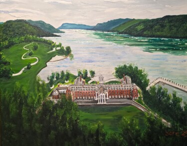 绘画 标题为“Otsego Lake” 由Mevlida Sofic, 原创艺术品, 油 安装在木质担架架上