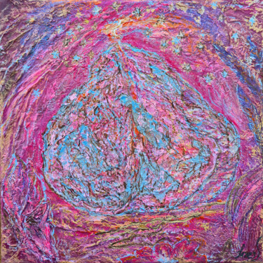 Картина под названием "Celestial Rose" - Inessa Lightart, Подлинное произведение искусства, Акрил