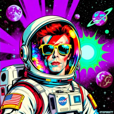 Digitale Kunst getiteld "STARMAN-SANE IN SPA…" door Otis Porritt, Origineel Kunstwerk, 2D Digital Work