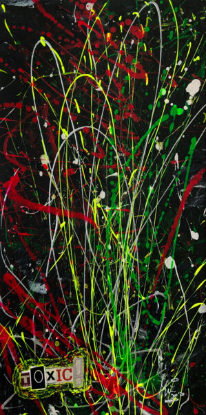 Painting titled "Toxic" by Myredrm, Original Artwork, Acrylic Mounted on Wood Stretcher frame