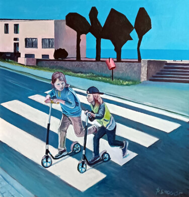 "zebra_2" başlıklı Tablo Piotr Smogór tarafından, Orijinal sanat, Petrol