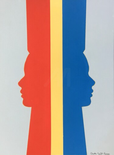 Painting titled "Figures Singulières…" by Quentin Saint Roman, Original Artwork, Acrylic