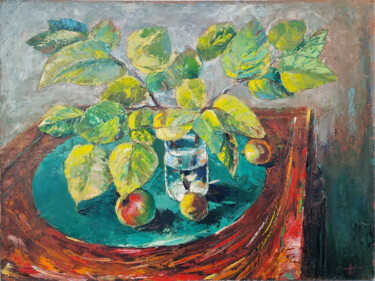 "Натюрморт с ломберн…" başlıklı Tablo Анатолий Гончаренко tarafından, Orijinal sanat, Petrol Karton üzerine monte edilmiş