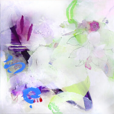 Painting titled "Happy Gardening" by Kirsten Handelmann, Original Artwork, Acrylic Mounted on Wood Stretcher frame