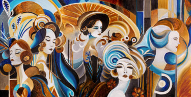 Peinture intitulée "Le Salon des Dames" par Marianne Kiciak, Œuvre d'art originale, Huile