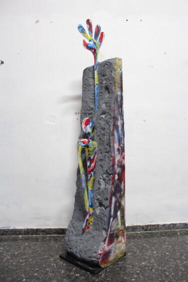 Escultura intitulada "Here Concrete" por Santi Flores, Obras de arte originais, Aço inoxidável