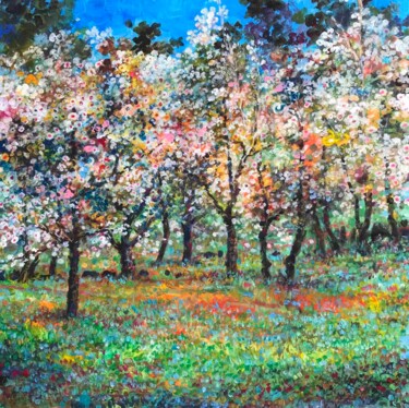 "Blooming trees 2" başlıklı Tablo Vagharshak Abrahamyan tarafından, Orijinal sanat, Akrilik Ahşap Sedye çerçevesi üzerine mo…