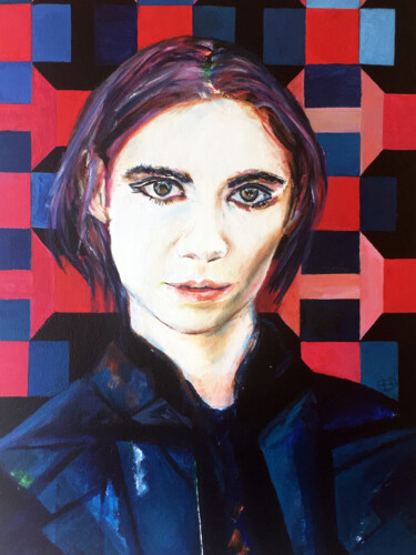 Peinture intitulée "INDIA ROSE" par Bettina Newbery, Œuvre d'art originale, Huile Monté sur Carton