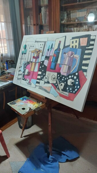 Peinture intitulée "Café da manhã" par Minês Bassetto, Œuvre d'art originale, Huile