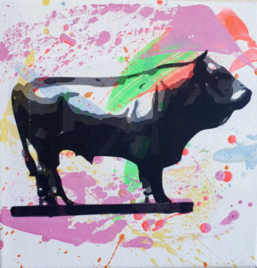 绘画 标题为“PyB Taureau de Lagu…” 由Pyb, 原创艺术品, 丙烯 安装在木质担架架上