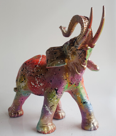 "Spaco Elephant colo…" başlıklı Heykel Spaco tarafından, Orijinal sanat, Akrilik