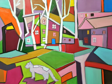 "Night street" başlıklı Tablo Grigoriy Kiryanov (Mr. Greg) tarafından, Orijinal sanat, Petrol Ahşap Sedye çerçevesi üzerine…