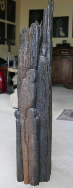 Sculptuur getiteld "Die stummen Zeugen…" door Vera Boldt, Origineel Kunstwerk, Hout
