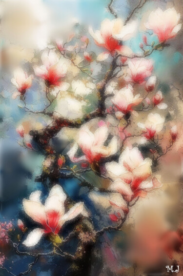 Arts numériques intitulée "Magnolia – The Hear…" par Armajay, Œuvre d'art originale, Peinture numérique