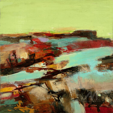 Painting titled "Rivers of Memory" by Deanna Che Lyn, Original Artwork, Acrylic Mounted on Wood Panel