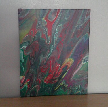 Peinture intitulée "Les Flammes du vert…" par Aqualis, Œuvre d'art originale, Acrylique