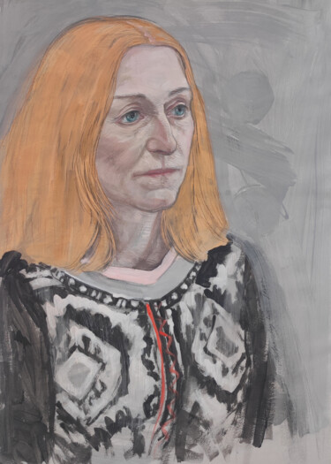 Dessin intitulée "The woman in the pa…" par Natalie Levkovska, Œuvre d'art originale, Tempera