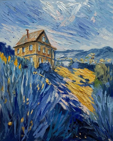 Painting titled "House of Dreams." by Vita Schagen, Original Artwork, Oil Mounted on Wood Stretcher frame