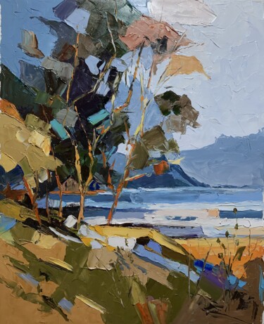 Painting titled "The Tree of solace." by Vita Schagen, Original Artwork, Oil Mounted on Wood Stretcher frame