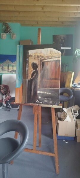 "Louxor hospitalité" başlıklı Tablo Nicole Riancho tarafından, Orijinal sanat, Petrol Ahşap Sedye çerçevesi üzerine monte ed…