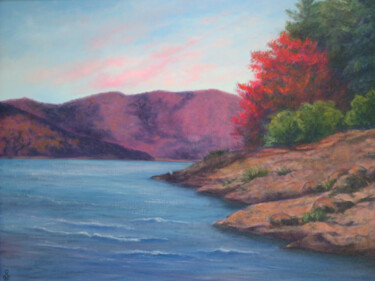 Painting titled "The Colors of Fall" by Vicki Van Vynckt, Original Artwork, Oil Mounted on Wood Stretcher frame