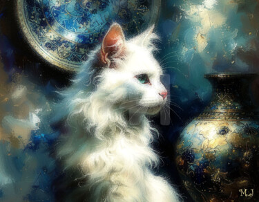 Arts numériques intitulée "Feline Elegance" par Armajay, Œuvre d'art originale, Peinture numérique