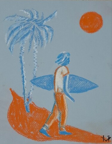 "Pastel surf boy" başlıklı Resim Nadya Vi tarafından, Orijinal sanat, Pastel