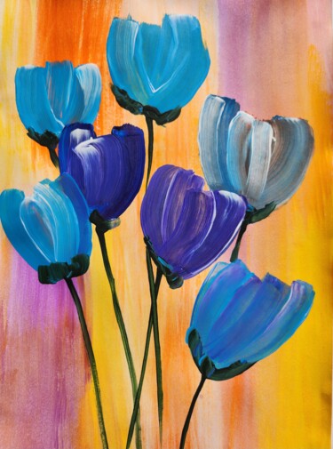 Peinture intitulée "Serenity of Blue Bl…" par Sasha Infinity Art, Œuvre d'art originale, Acrylique