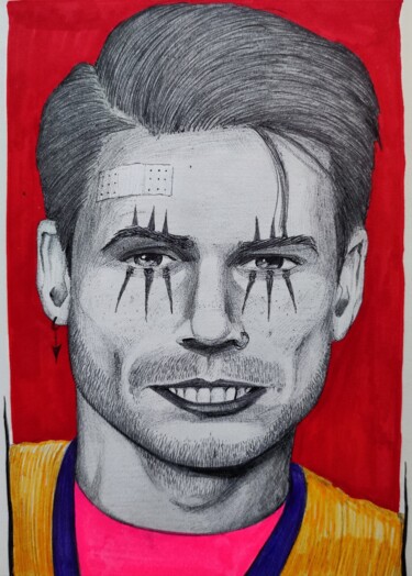 Drawing titled "Litmo" by Milto Sideris, Original Artwork, Ballpoint pen