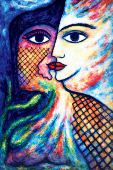 Artes digitais intitulada "Âme sœur" por Pacôme Coquet, Obras de arte originais, Imagem gerada por IA Montado em Alumínio