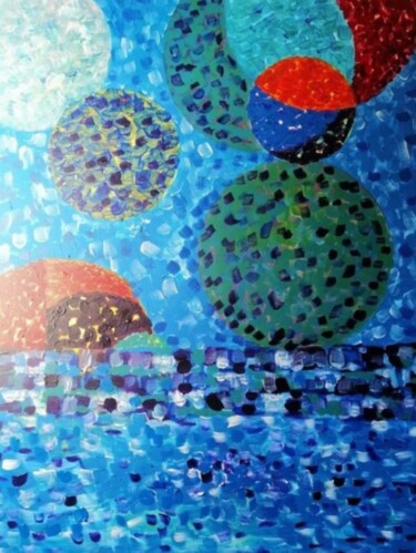 Malarstwo zatytułowany „ABS-Swimming Pool” autorstwa Virginie Noel, Oryginalna praca, Akryl Zamontowany na Drewniana rama no…