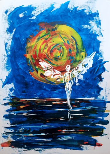 Pintura titulada "Ангел" por Natal A Litvinova, Obra de arte original, Acrílico