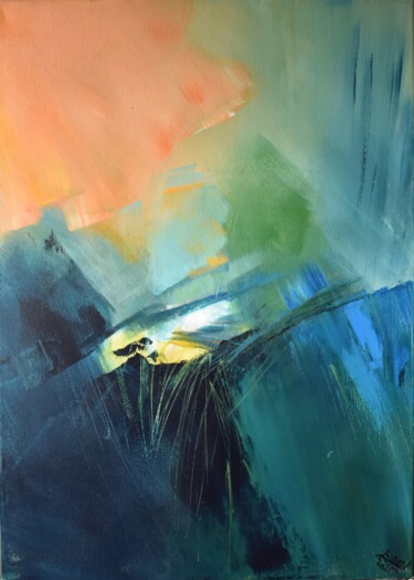 Peinture intitulée "N°2 acrylique 50x70…" par Emmanuelle Moch, Œuvre d'art originale, Acrylique Monté sur Châssis en bois