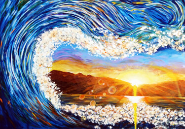 "Heart of the Ocean…" başlıklı Tablo Tatiana Taner tarafından, Orijinal sanat, Akrilik Ahşap Sedye çerçevesi üzerine monte e…