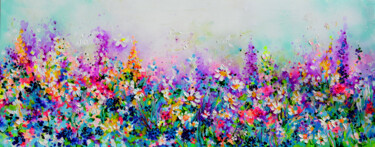 Painting titled "White Daisies, Cott…" by Roxana Gabriela Soos, Original Artwork, Acrylic